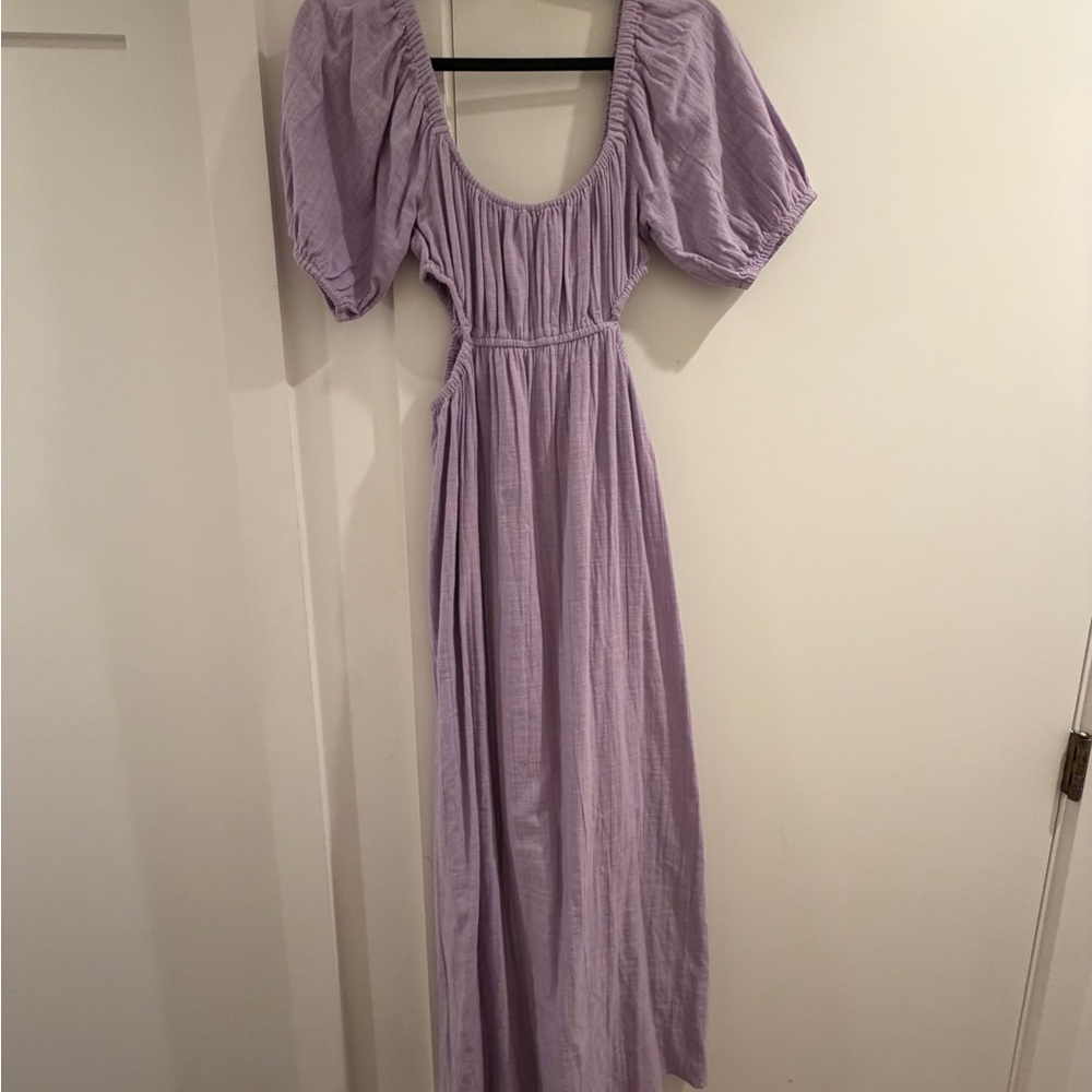 Billabong Lavender Puff-Sleeve Maxi Dress